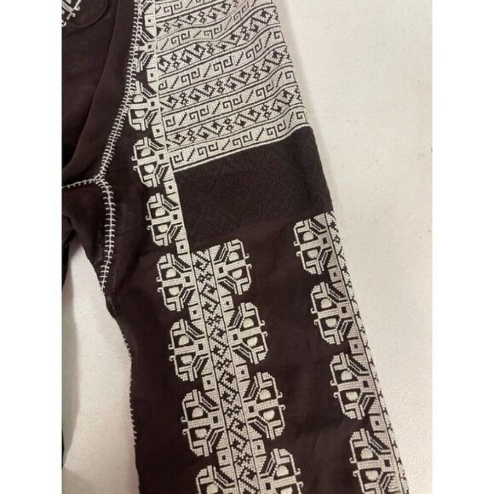 Tory Burch Brown Embroidered Tunic Top size 6 - Picture 6 of 6